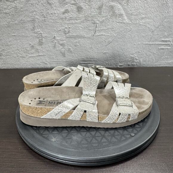 Mephisto Womens Size 39 US 9 Helisa Buckle Leather Metallic Casual Sandals - Picture 1 of 9